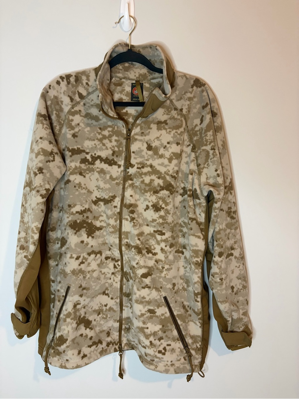 USMC Desert MARPAT Polartec Fleece Jacket Peckham Medium Long Military Surplus